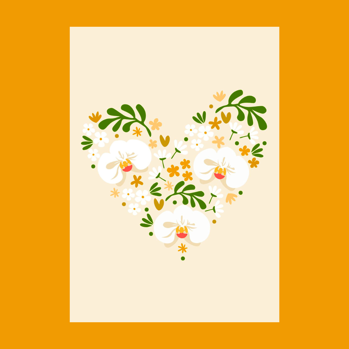 Personalised Greetings Card - Love Orchids